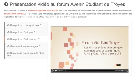 Un site enrichi de vidéos pour présenter les prépas